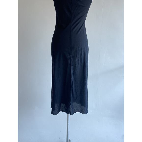 Vtg 90's BEAUTIFUL PEOPLE Black Slip Dress Sz Large Minimal Subversive Designer - Picture 7 of 8